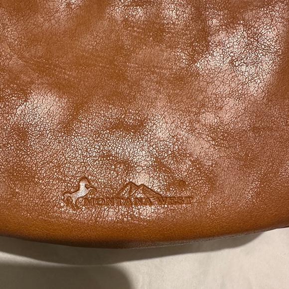 Brown Leather Women's Bag with Patterned Strap - Picture 2 of 7